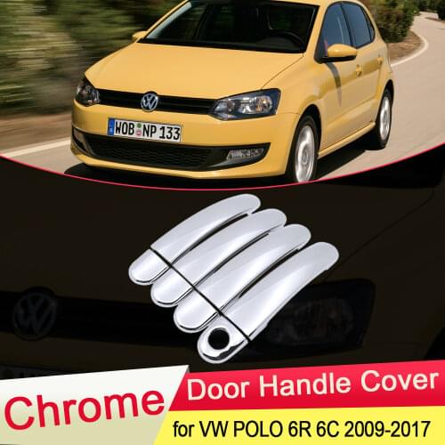 For Volkswagen VW POLO 6R 6C 2009 2010 2011 2012 2013 2014 2015 2016 2017 MK5 Chrome Door Handle Cover Trim Set Car Accessories