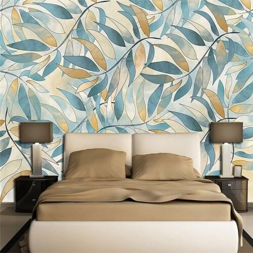 CJSIR Custom Photo Mural Wallpaper Abstract Leaves Wall Paper for Wall Stickers House Decoration Bedroom Murals Wall Papers