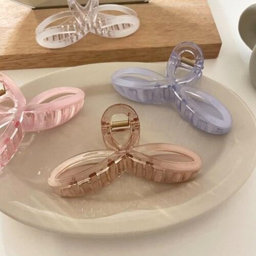 Gradient jelly Hair Claws Cross Grip Clip Hair Clip Elegant Hairpins Hair Accessories Hairgrips Hair Claws Barrettes Headwear