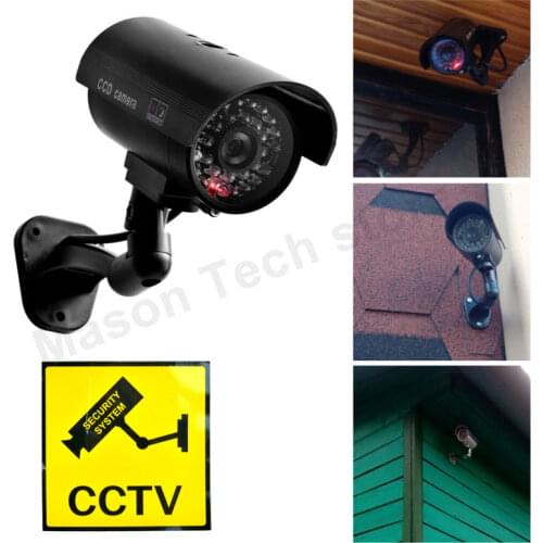 Simulation Burglar Alarm Camera Indoor Outdoor Surveillance Fake Webcam Home Camera LED Light Emulate CCTV for Warning