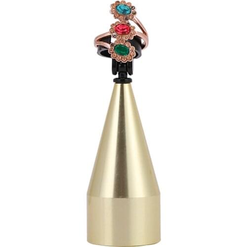 1.2 x 2.4 inch Alloy Finger Ring Holder Jewelry Display Showcase Stand Tower Home Store Display Supplies