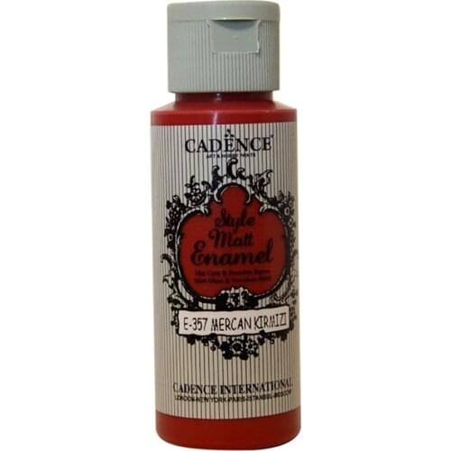 Cadence Style Mat Enamel Glass Paint 357-Mercan Red 59ml (Pors