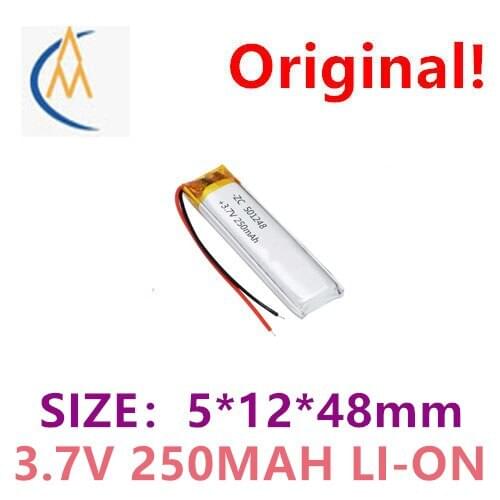 3.7V polymer lithium battery 501248-250mah wireless keyboard remote controller rechargeable battery long strip battery