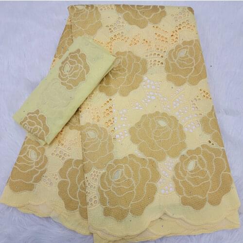 Fashion 5Y+2Y Fabric High Quality Nigerian Swiss Voile Lace In Switzerland For Ventilation African Cotton Lace Fabric For Sewing