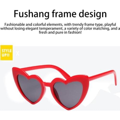 Fashion Women Sunglasses Vogue Items Sun Glasses Lens Ladies Womens Frame Glasses Travel Essentials Heart-shaped Spectacles