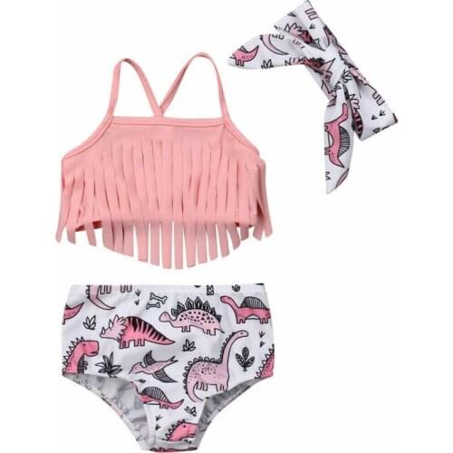 Toddler Kids Baby Girl Fashion Tassel Bikini Set Swimwear Swimsuit Bathing Suit Toddler Girl Clothes Sleeveless Cotton O-neck