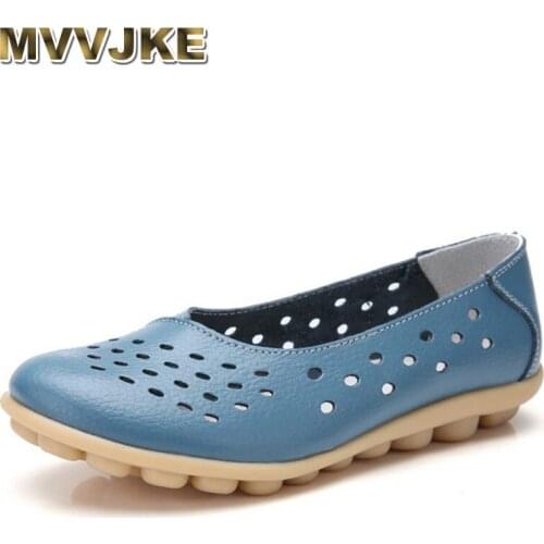 MVVJKE2020 women moccasins summer breathable boat shoes solid bottom women flat shoes comfortable soft pucuir casual women shoes