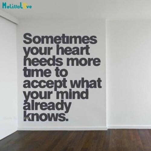 Heart Mind Motivational Sticker Wall Window Office Home Decor Inspire Quote Murals Removable YT5848