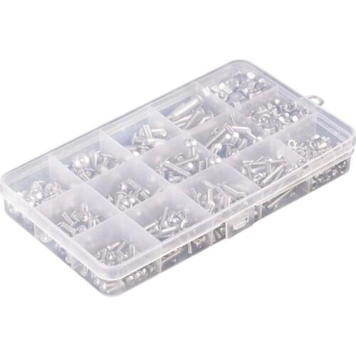 520pcs M3M4M5 304 stainless steel round head hexagon screw with nut combination set pc screw set