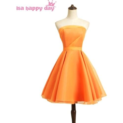 Country orange teen short lace up back tulle cute dress formal corset ball gown prom dresses strapless party 2020 H4120