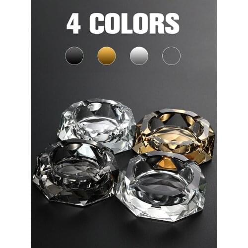 Nordic Home And Office Ins Popular Diamond Crystal Glass Ashtray Portable Decorative Cigar Ashtray Holder