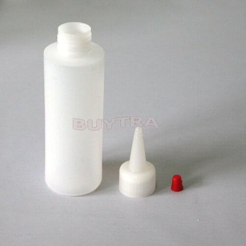 4 OZ Clear Round Squeeze Dispensing Bottle with Removable Red Cap Refillable Bottles for Glue