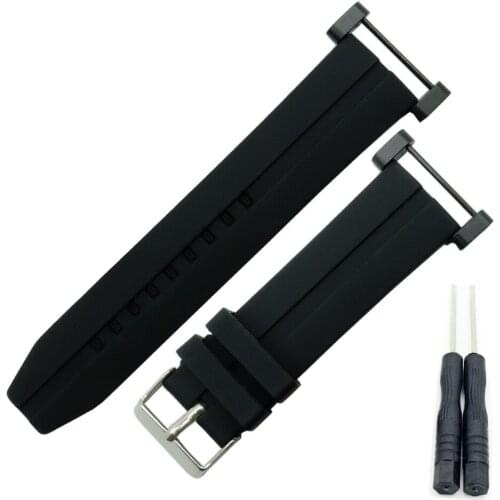 For Suunto Core Watch Strap Soft Rubber Silicone+Stainless Buckle And Adapters And 2Pcs Tool