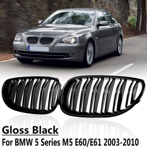 Gloss Black / Diamond Style Car Front Sport Kidney Grilles Grill For BMW 5 Series M5 E60/E61 2003 2004 2005 2006 2007 08 09 2010