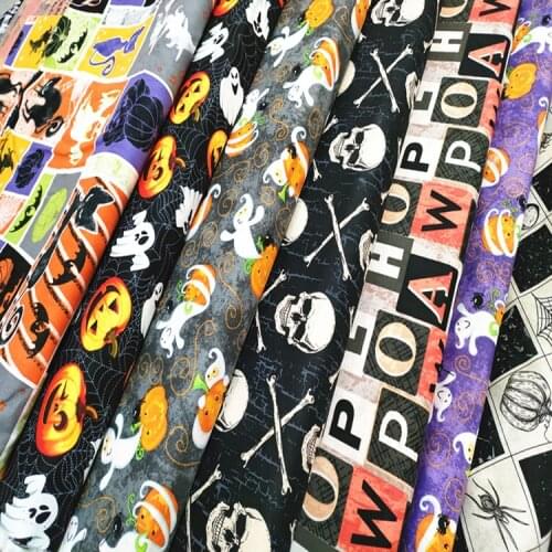 Christmas pumpkin ghost 100% Cotton Fabric Cartoon Cotton Patchwork Cloth DIY Sewing Quilting Fat Quarters Material
