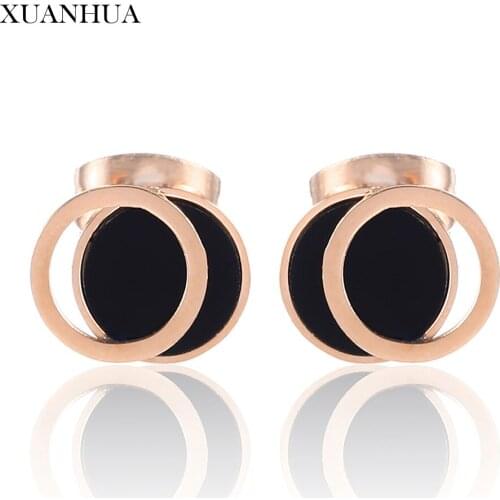 XUANHUA Charm Rose Gold Stud Earrings Stainless Steel Jewelry Woman Vogue 2019 For Lovers Fine Jewelry Accessories Bohemian