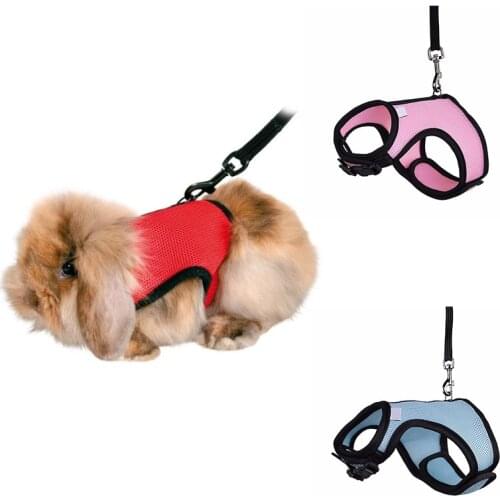 4 Colors Hamster Rabbit Pet Harness with Lead Set Ferret Guinea Pig Small Animal Pet Walk Lead Leash Bunny Little Pets XS-L