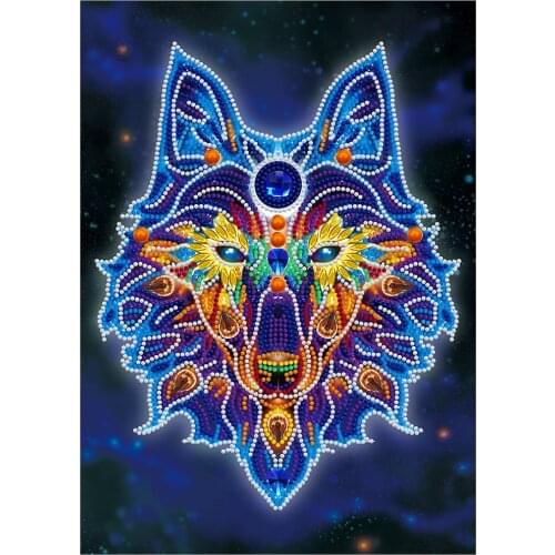 Glow In Wolf Butterfly 5D Luminous Diamond Painting DIY Adult Craft Partial Round Drill Rhinestone Embroidery Resin Best Gift