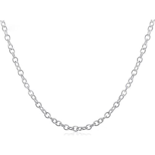 Trendy Necklace Simple Design Silver Plated Alloy Link Chain Necklace For Women Men DIY Jewelry Accessories Long Necklace