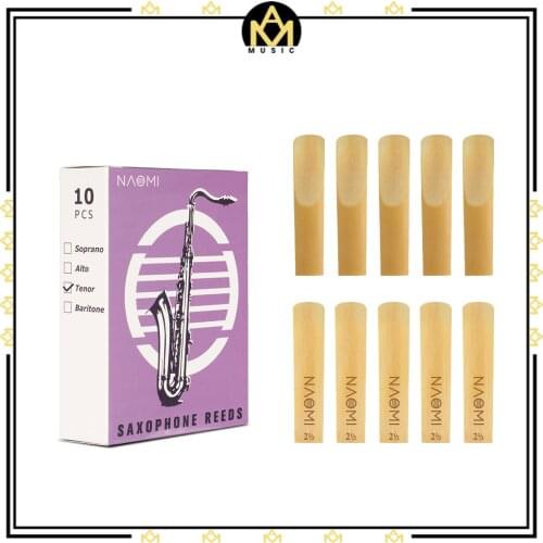 10pcs/1pack Tenor Sax Reeds Bb Strength 2.0/2.5/3.0 Select Bamboo Reeds American Cut Precisely Smooth Surface