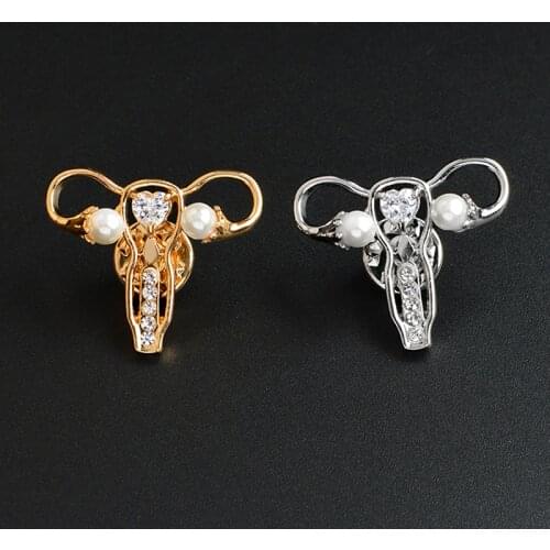 Female Uterus Jealousy Brooch Jeweled Crystal Crystal Fashion Lapel Brooch Badge Medical Jewelry For Doctor/Nurse