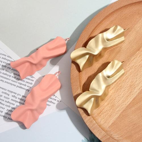 Flatfoosie Fashion Metal Geometric Drop Earrings For Women Irregular Vintage Long Dangle Bohemian Earrings Punk Party Jewelry