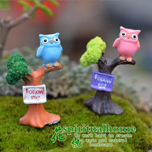 ZOCDOU 1 Piece Japan Hypnosis Sleep Owl Bird Tree Model 6cm Small Statue Figurine Crafts Ornament Miniatures DIY Home Cake Decor