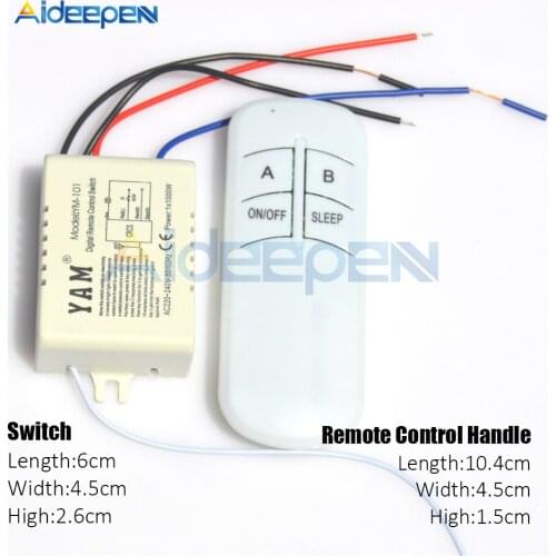 1 Way ON/OFF 220V Lamp Light Digital Wireless Wall Remote Control Switch Receiver Transmitter For LED Lamp One Channel