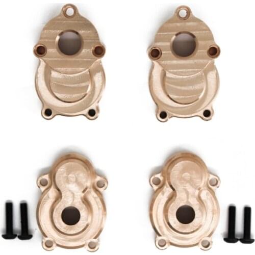 4Pcs Brass Rear Portal Drive Housing Cover (Inner & Outer) for YK4102 YK4103 YK4082 YiKong RC Crawler Upgrade Parts