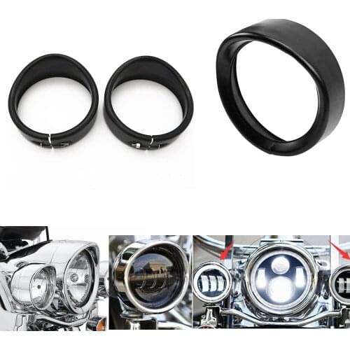 7inch black/Chrome Headlight Headlamp Trim Ring Harley 4.5 inch Fog Light Trim Ring For Harley Touring Road King Electra Glide