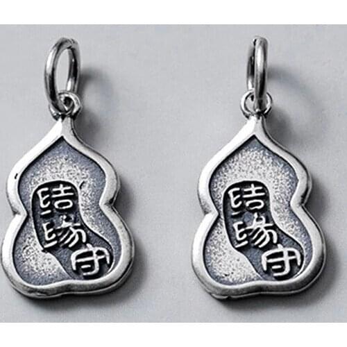 925 Sterling Silver Antique Color Destiny Love Calabash Charms DIY Jewelry Finding Handmade Women Decoration S925 Silver Pendant