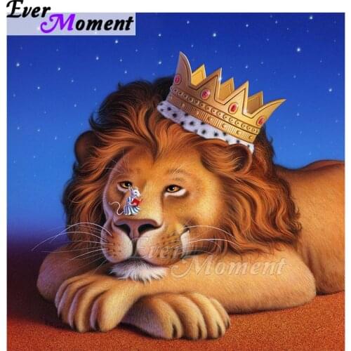 Ever Moment Diamond Painting 5D DIY Lion Queen Night Picture Of Rhinestone Mosaic Full Square Drill Diamond Embroidery ASF1778