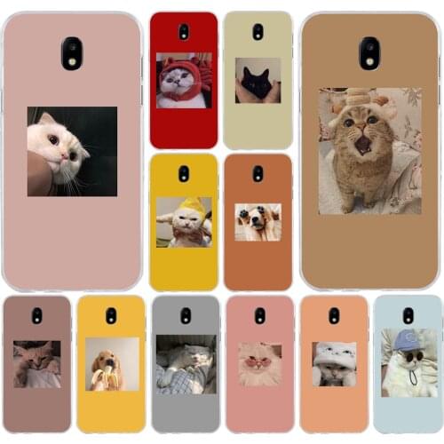18AS Cute cat Soft Silicone Tpu Cover phone Case for Samsung Galaxy J2 J3 J4 J5 J6 J7 Prime 2016 2017 Plus 2018