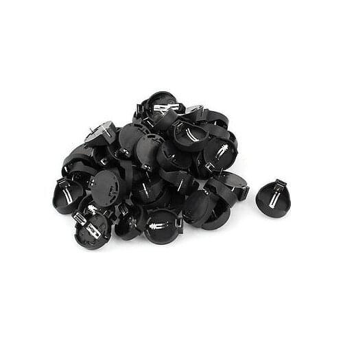 50 Pcs Black 2Pin PCB DIP Mount CR2032 CR2025 Cell Button Battery Socket Holder