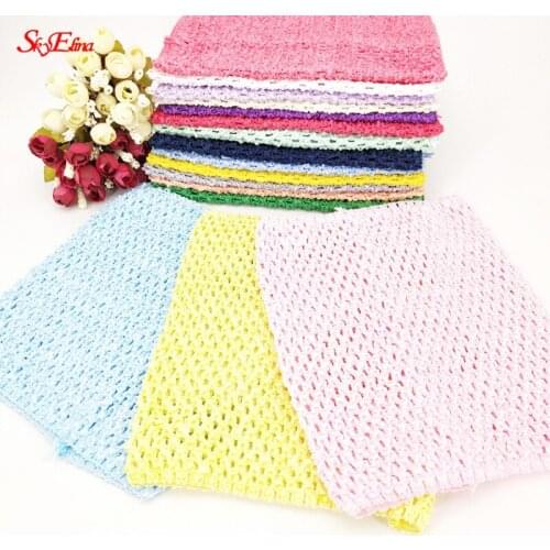 20*23cm Handmade Knit Children Stretch Wrapped Chest Elastic Baby Girl Crochet Tutu Tube Tops Wide For DIY Knitted Skirt 7z