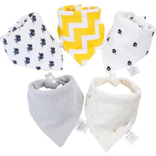 Baby Bibs Triangle Double Cotton Bibs Fashion Cartoon Print Saliva Towel Baby Boys Girls Feeding Apron 100% Cotton Bandana Bibs