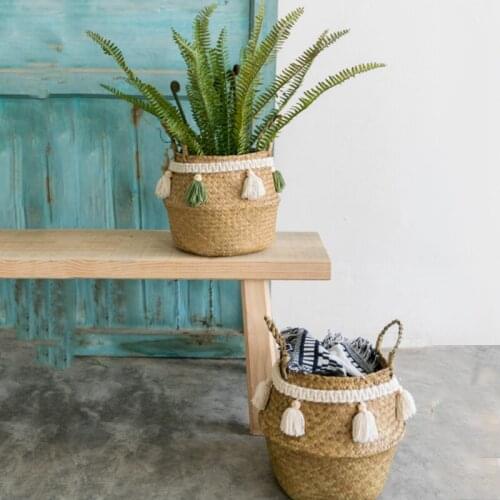 Home Organizer Woven Basket Boho Decor Wicker Basket Panier Osier Garden Flower Pot Room Storage Rattan Basket Mimbre Cestas