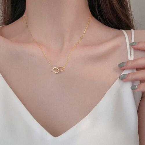 Geometric Collarbone Chain 925 Necklace Female Fashion Contracted Crystal Choker Necklaces Friends Jewelry For Women 2020 Colar