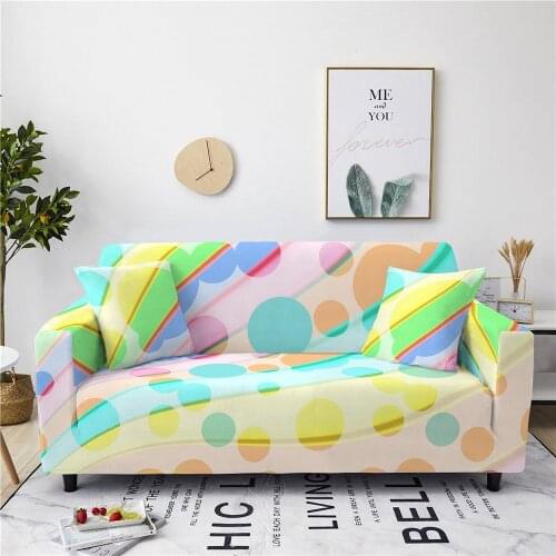 Geometric Sofa Covers Sectional Corner Elastic Rainbow Couch Cover L Shape Anti-slip Lounge Armchair Cover 1/2/3/4 Seat