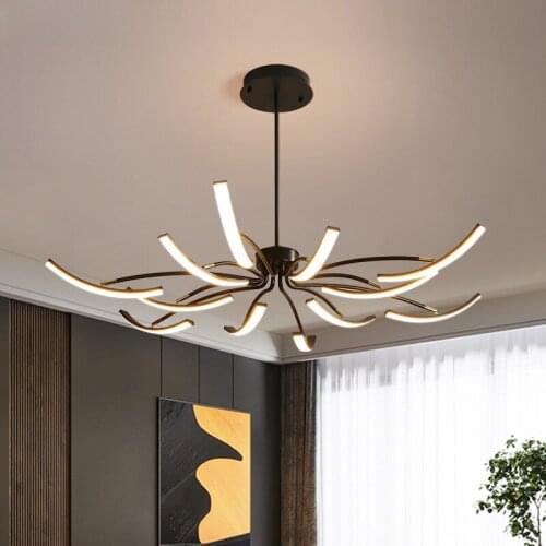 Living Room Lamp Simple Modern LED Chandelier Lighting Creative Nordic Chandeliers Personality Dining Room Bedroom Lamps