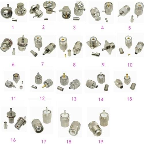 Connector SO239 UHF Female jack pin crimp for RG8 LMR400 RG213 RG165 Cable RF COAXIAL