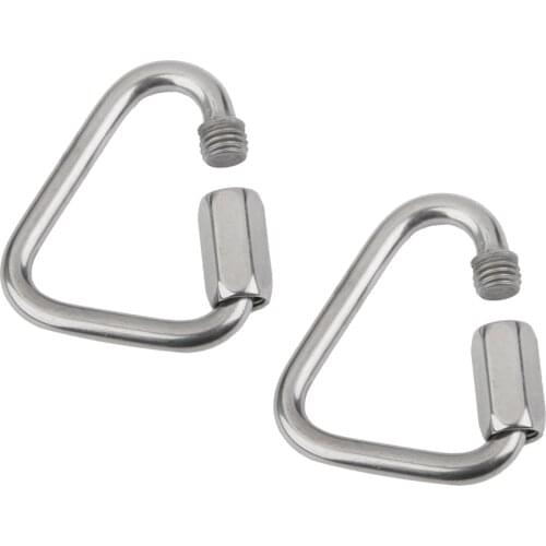 MagiDeal 2Pieces Shape Mountain Rock Climbing Stainless Screw Lock Carabiner