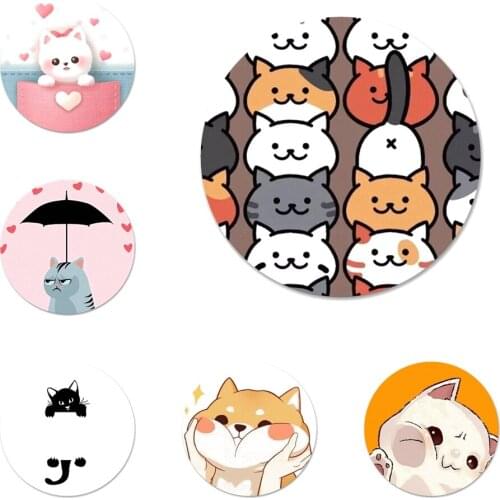Cute cats and animals Icons Pins Badge Decoration Brooches Metal Badges For Backpack Decoration 58mm