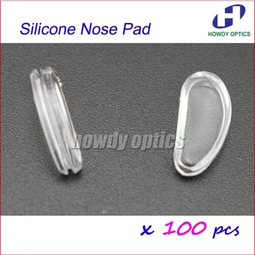 100pcs Silicone Semicircle Melon Seeds Nose Pads For Nylon Frame Glasses Push In type 13mm Optical accessories