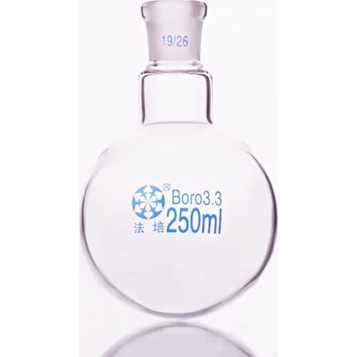 Single standard mouth round-bottomed flask,Capacity 250ml and joint 19/26,Single neck round flask