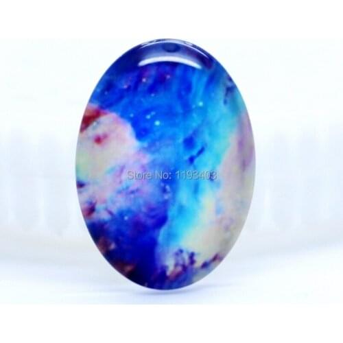10pcs 18X25mm 30X40mm Oval Glass beads already glued on the image base setting-(Star bright)-(HPGC-8230)
