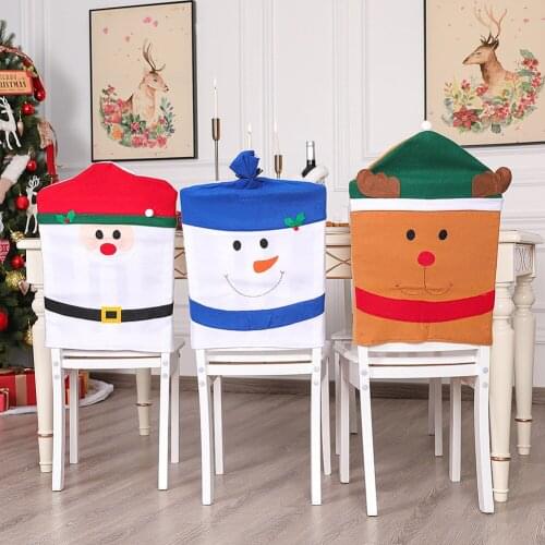 Christmas Decoration Chair Back Cover Festival Prop for New Year Party Supplies Chair Covers Protector Seat Slipcovers