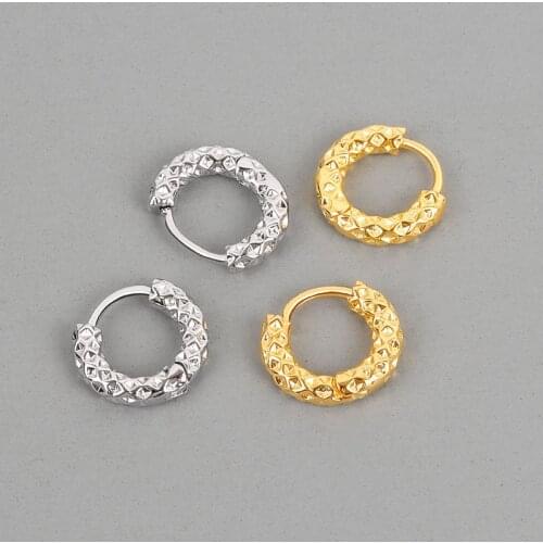 925 Sterling Silver Round Piercing Stud Earring For Women Girls Party Wedding Jewelry Pendientes Accessories eh1245