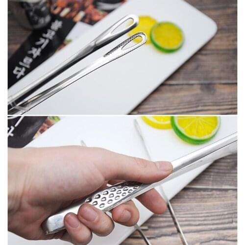 Stainless Steel Barbecue Clamp Tongs Extra Long Tweezer Food Tongs Kitchen M17E