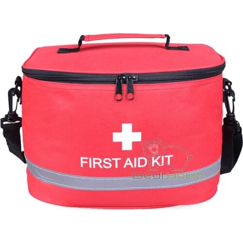 Portable Medicine Box Empty Large Capacity Medicine Storage Bag with Shoulder Strap Home Fabric First Aid Kit Car Medical Kit